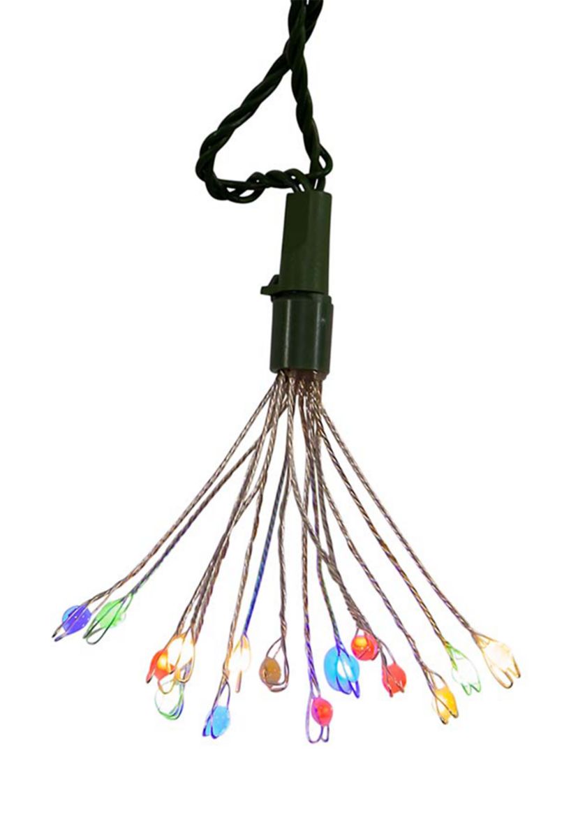 75-Light Cluster Lights and Multi-Color Twinkle LED Lights with Green Wire