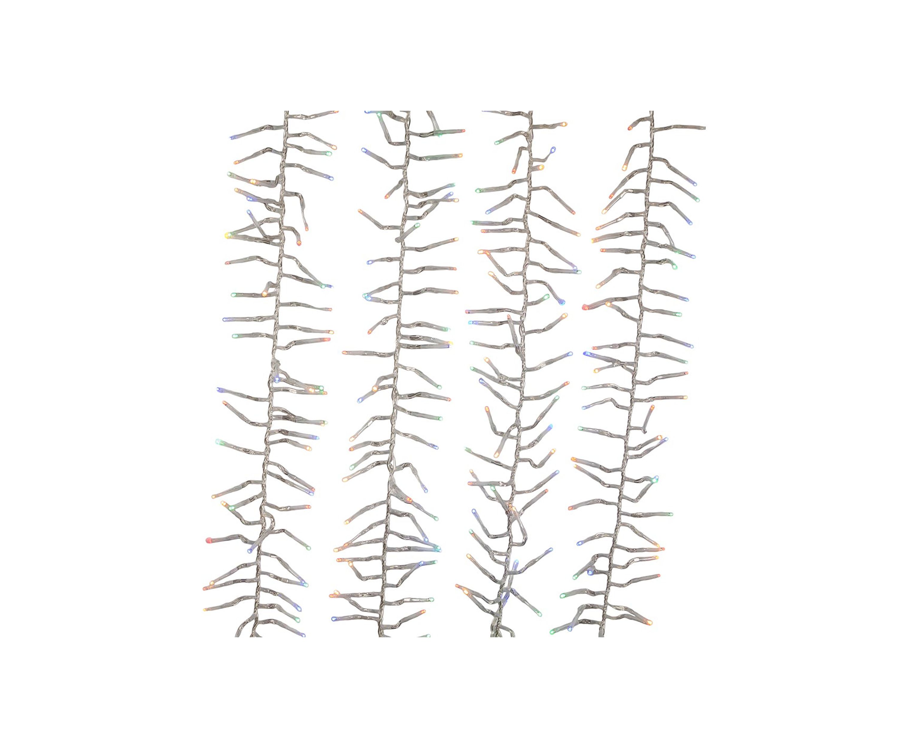 480-Light 15.7-Foot Multicolored LED Connectable Cluster Garland