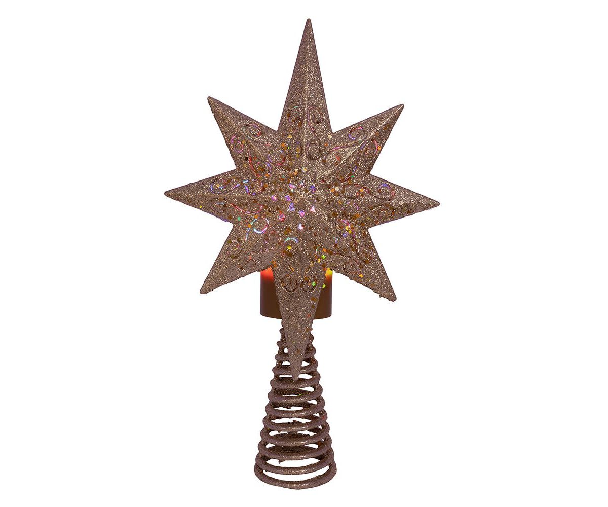 Kurt Adler 13.4 Inch Gold Glitter Polaris Projector Tree Topper