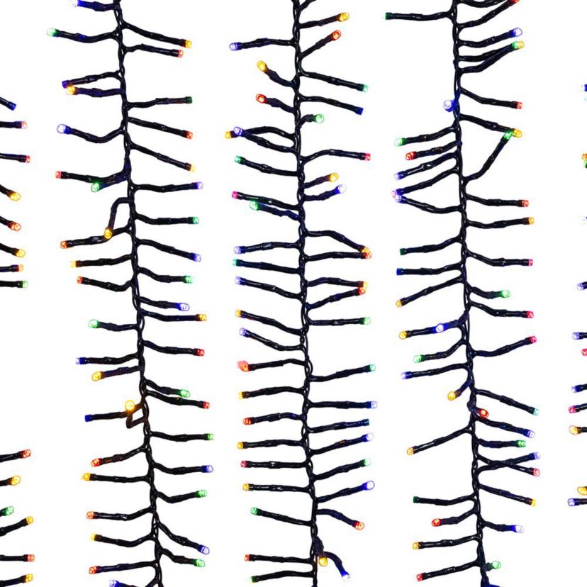 16-Foot 480-Light Dual Color 5MM LED Multifunction Cluster Garland with Green Wire