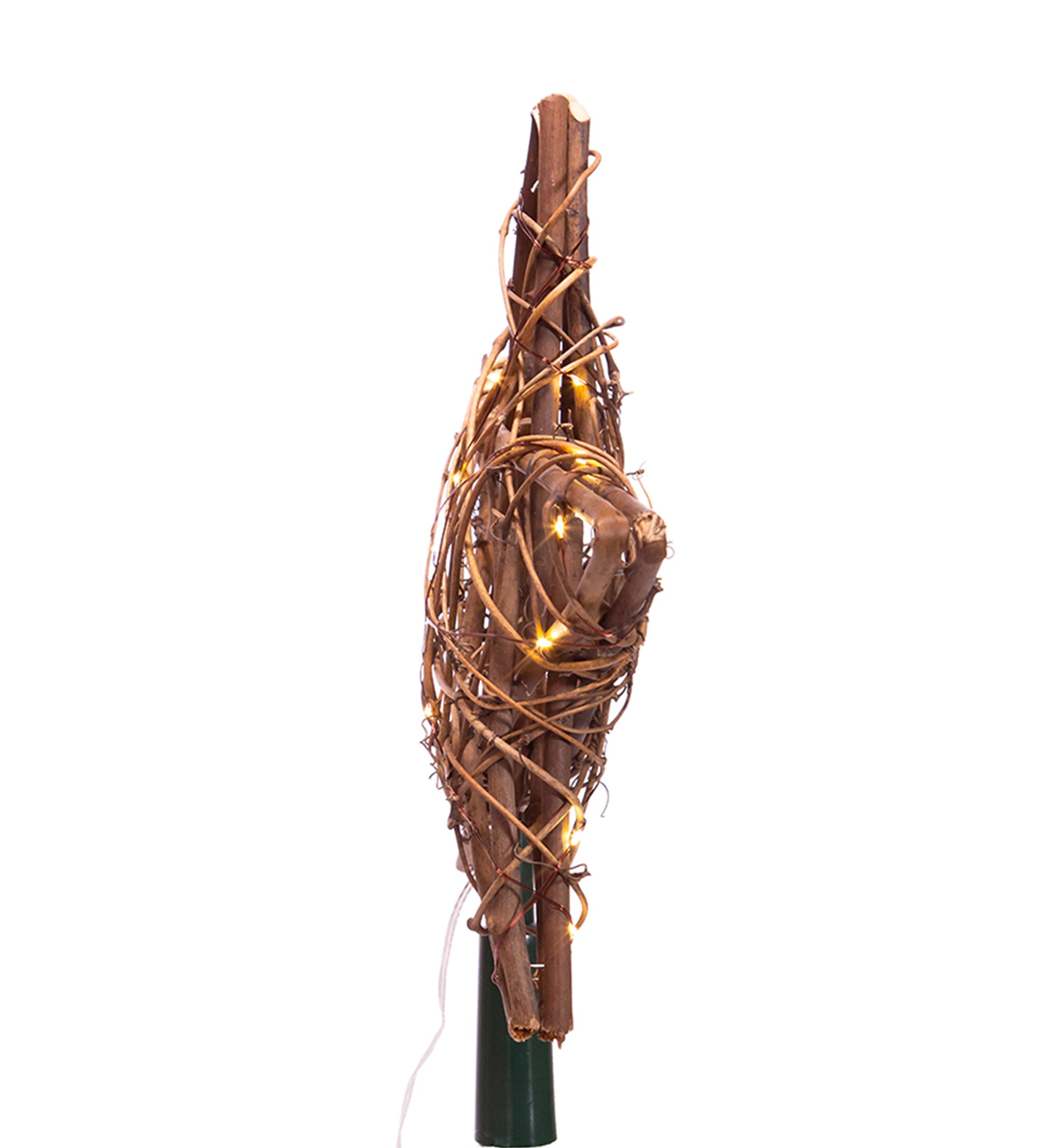 20-Light Fairy Light Natural Rattan Star Tree Topper