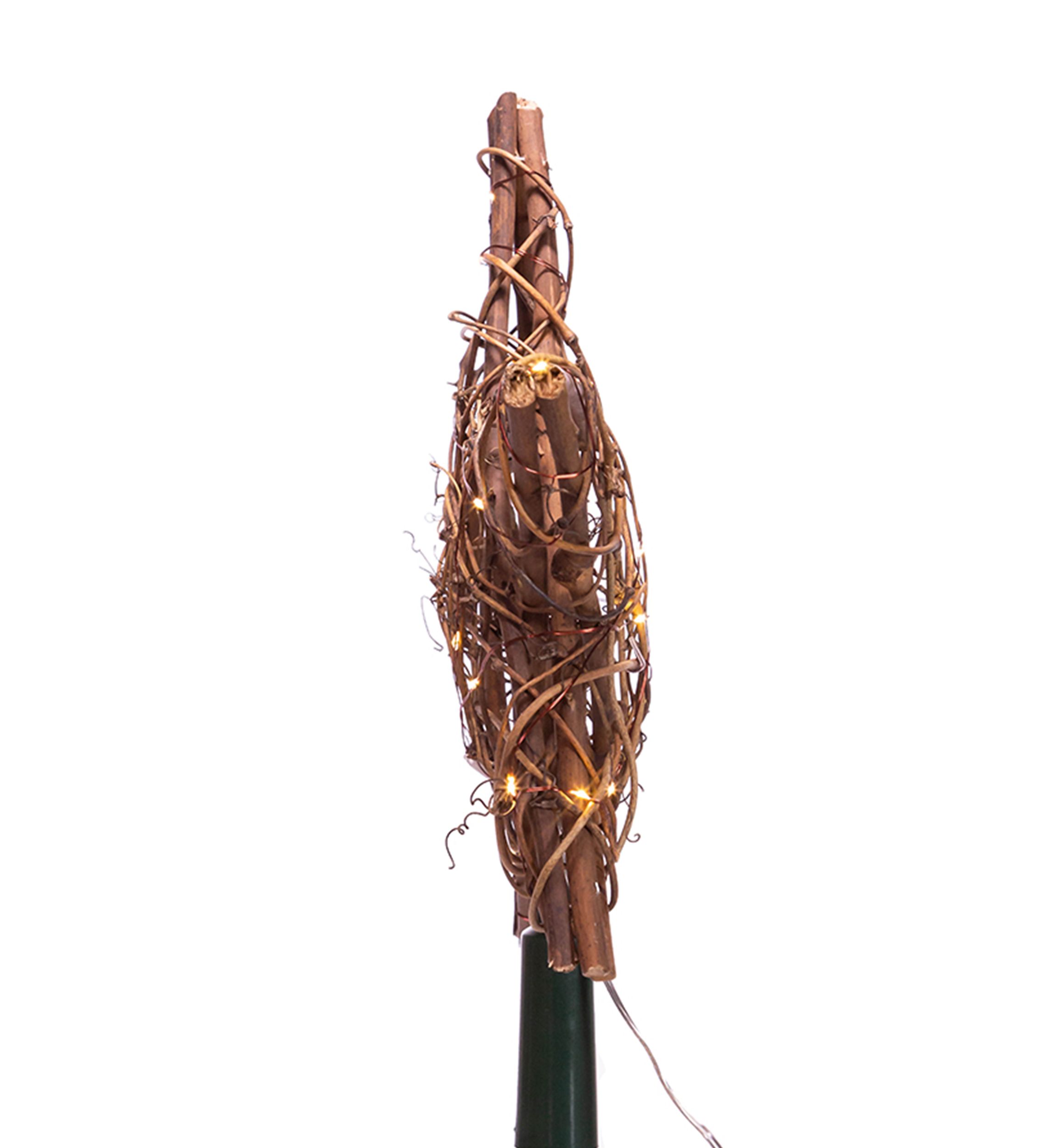 20-Light Fairy Light Natural Rattan Star Tree Topper