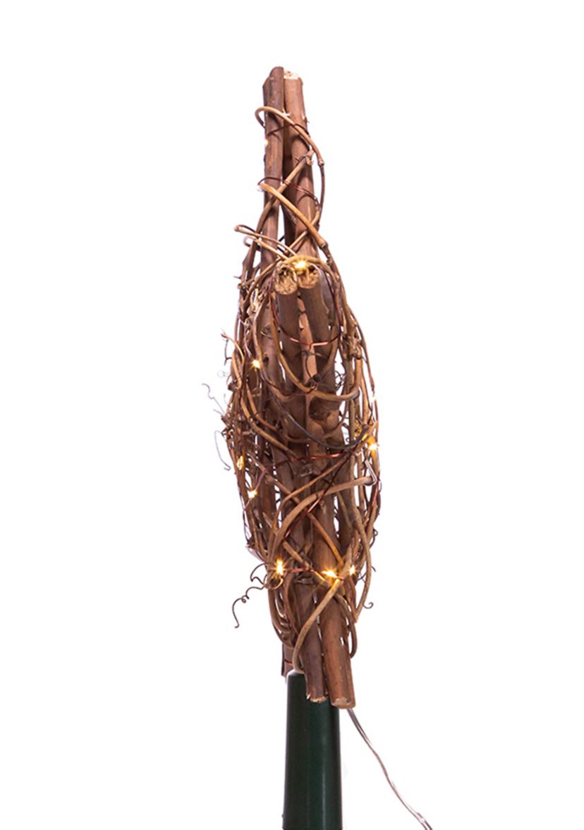 20-Light Fairy Light Natural Rattan Star Tree Topper