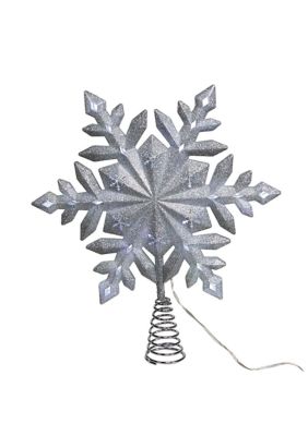 13-Inch 25-Light LED Glittered Snowflake Tree Topper