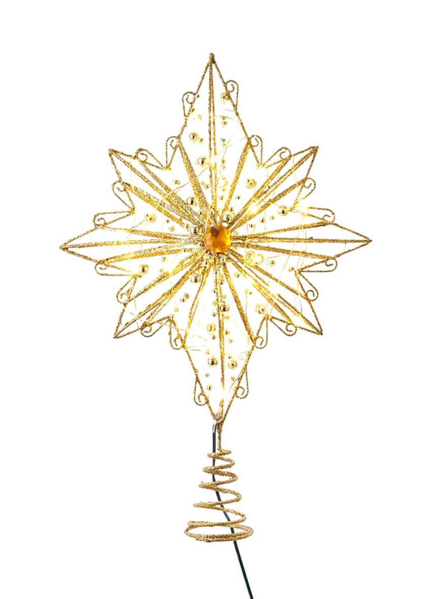 30 Light Fairy Light Gold Star Tree Topper
