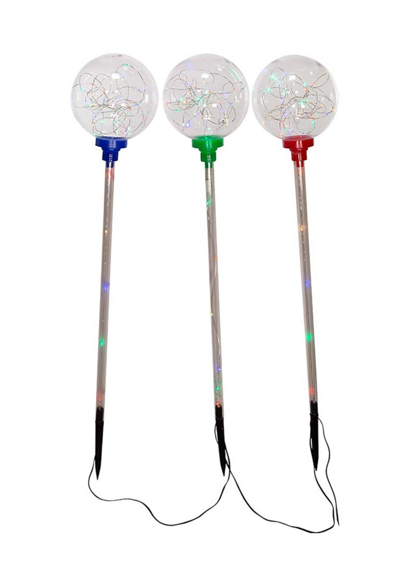  135 Light Globe Yard Stake Set with Multi Color Fairy Light 