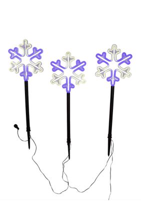 26-Inch Multi-Color LED Snowflake Yard Stake Set