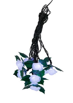 Kurt S. Adler UL 10-Light Cool White Frost White Rose Light Set
