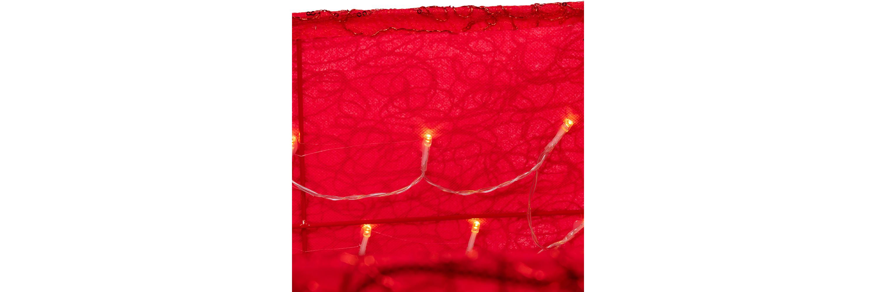 Kurt Adler 19.7-Inch 70-Light Warm White LED Red Square Treeskirt