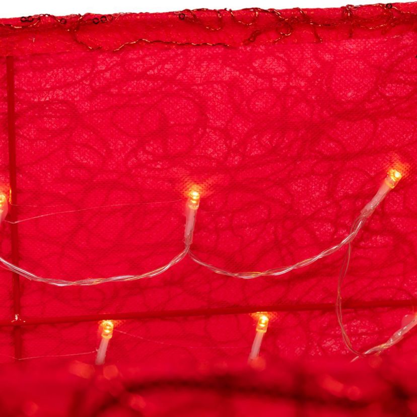 Kurt Adler 19.7-Inch 70-Light Warm White LED Red Square Treeskirt