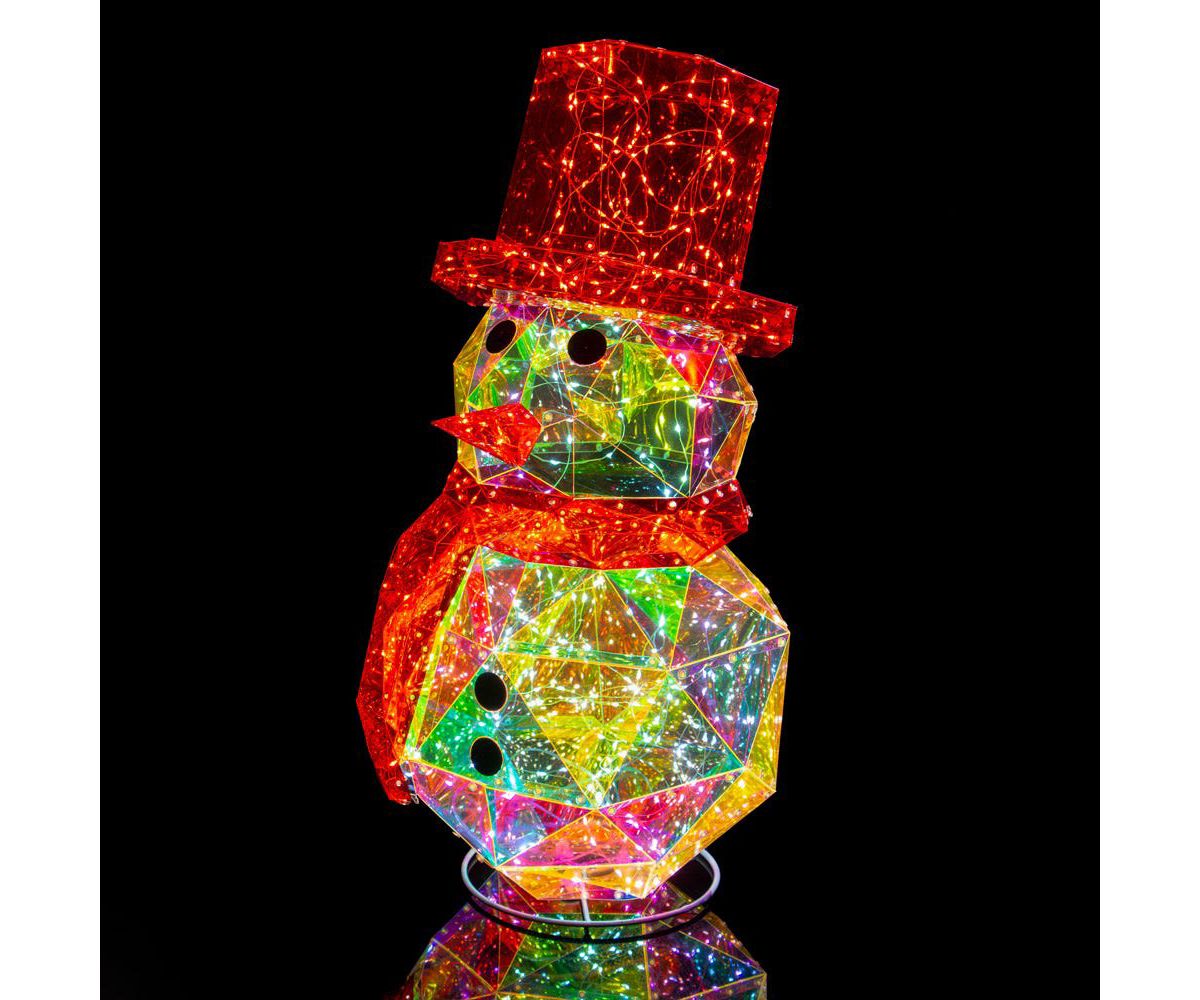 Kurt Adler 24-Inch 300-Light Warm White Fairy LED Iridescent Snowman