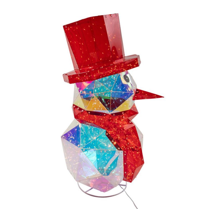Kurt Adler 24-Inch 300-Light Warm White Fairy LED Iridescent Snowman