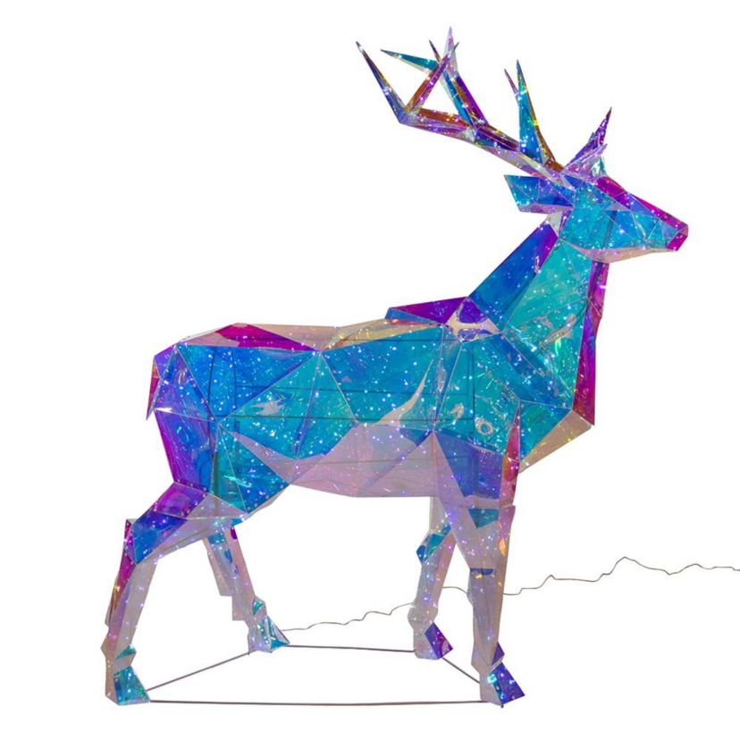 57.09-Inch Multi-Function 610 Cool White LED Iridescent Deer