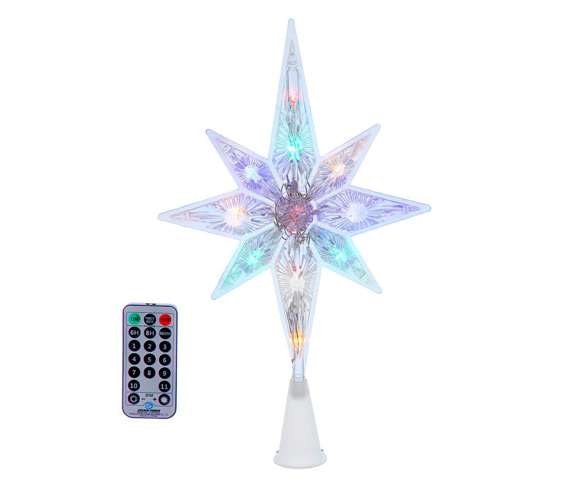 12.6-Inch 11-Light Dual Color LED With Color Effect Remote Control Star Tree Topper