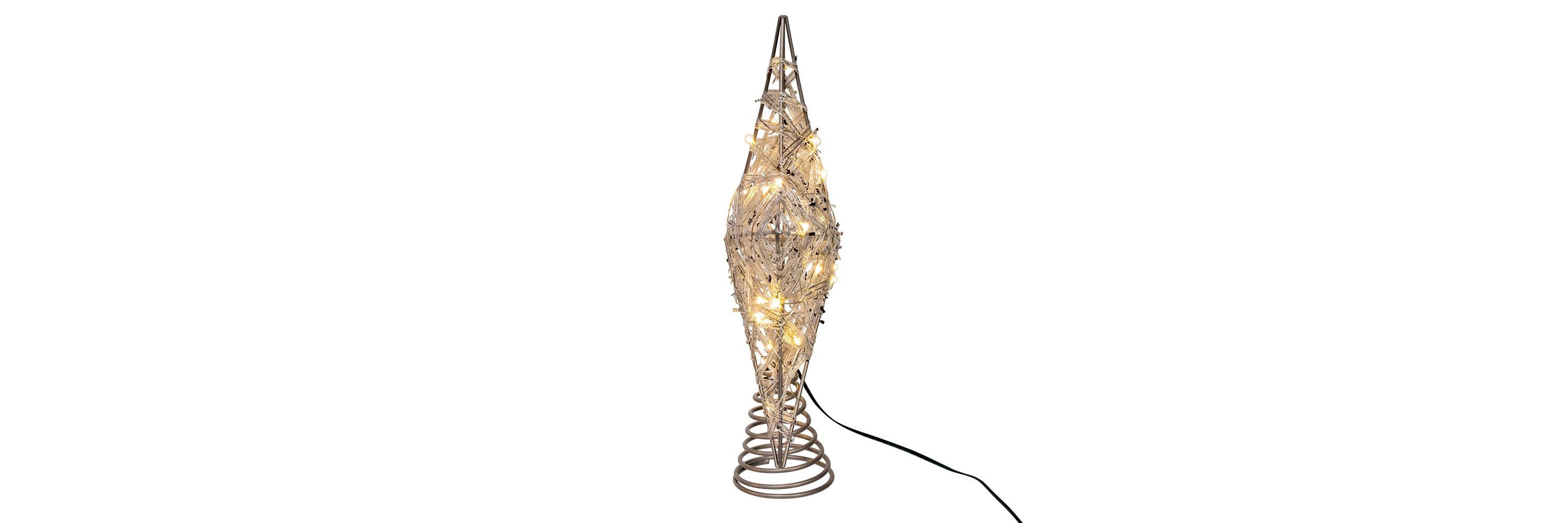 10.5-Inch 30-Light Warm White LED Fairy Light 5-Point Star Tree Topper