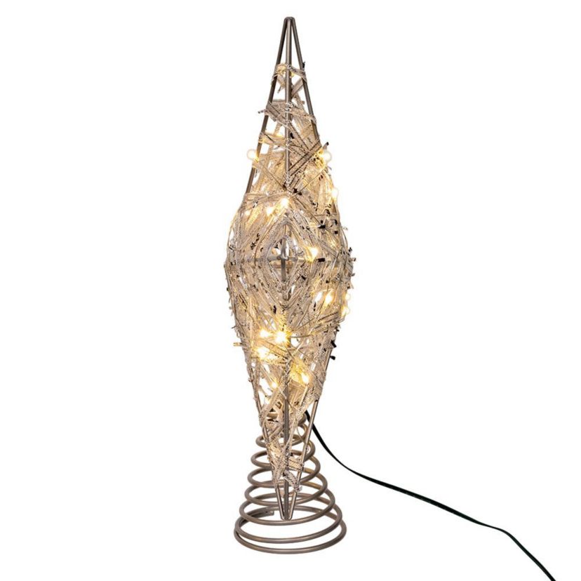 10.5-Inch 30-Light Warm White LED Fairy Light 5-Point Star Tree Topper