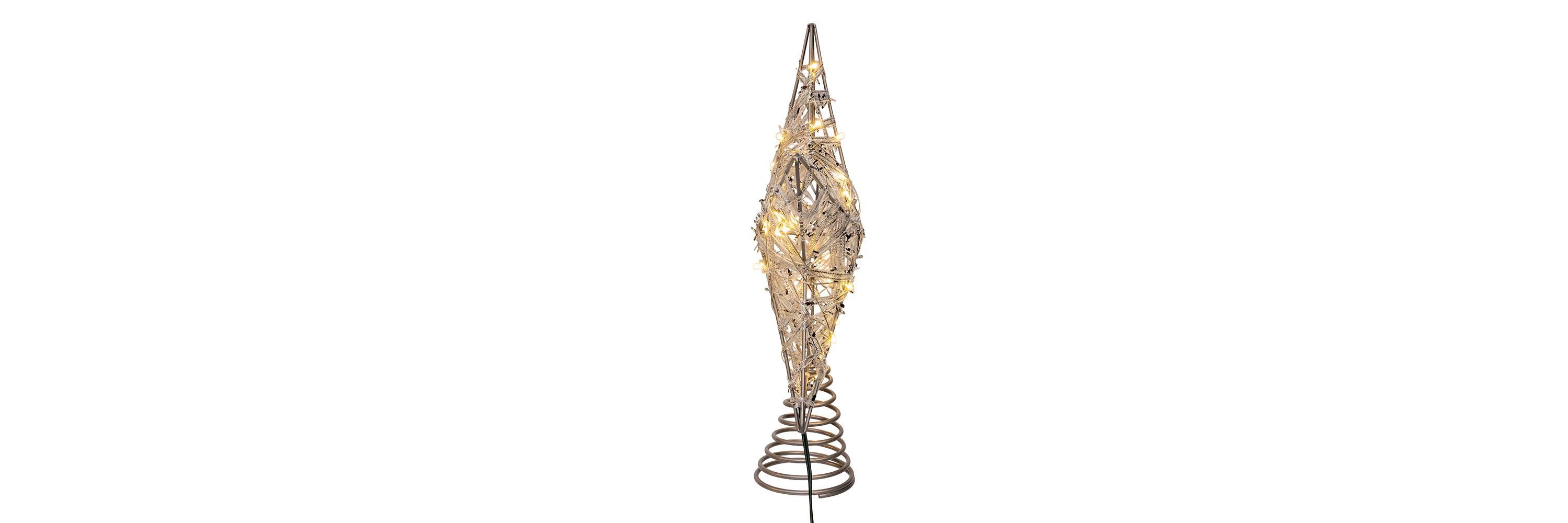 10.5-Inch 30-Light Warm White LED Fairy Light 5-Point Star Tree Topper