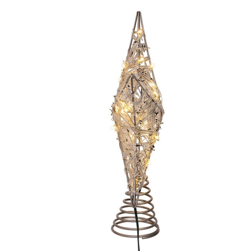 10.5-Inch 30-Light Warm White LED Fairy Light 5-Point Star Tree Topper