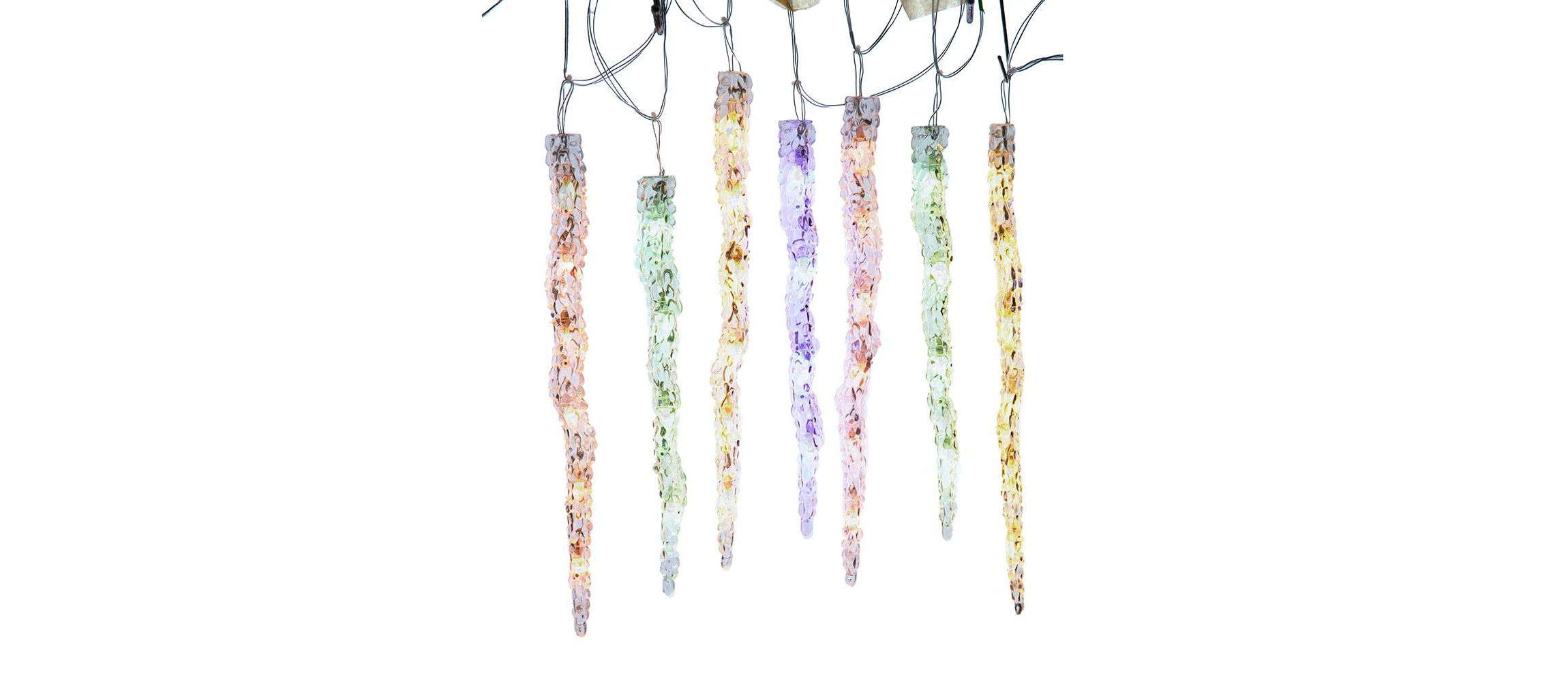 UL 60-Light Dual Color Multicolor/Warm White LED 12-Piece Icicle String Light Set