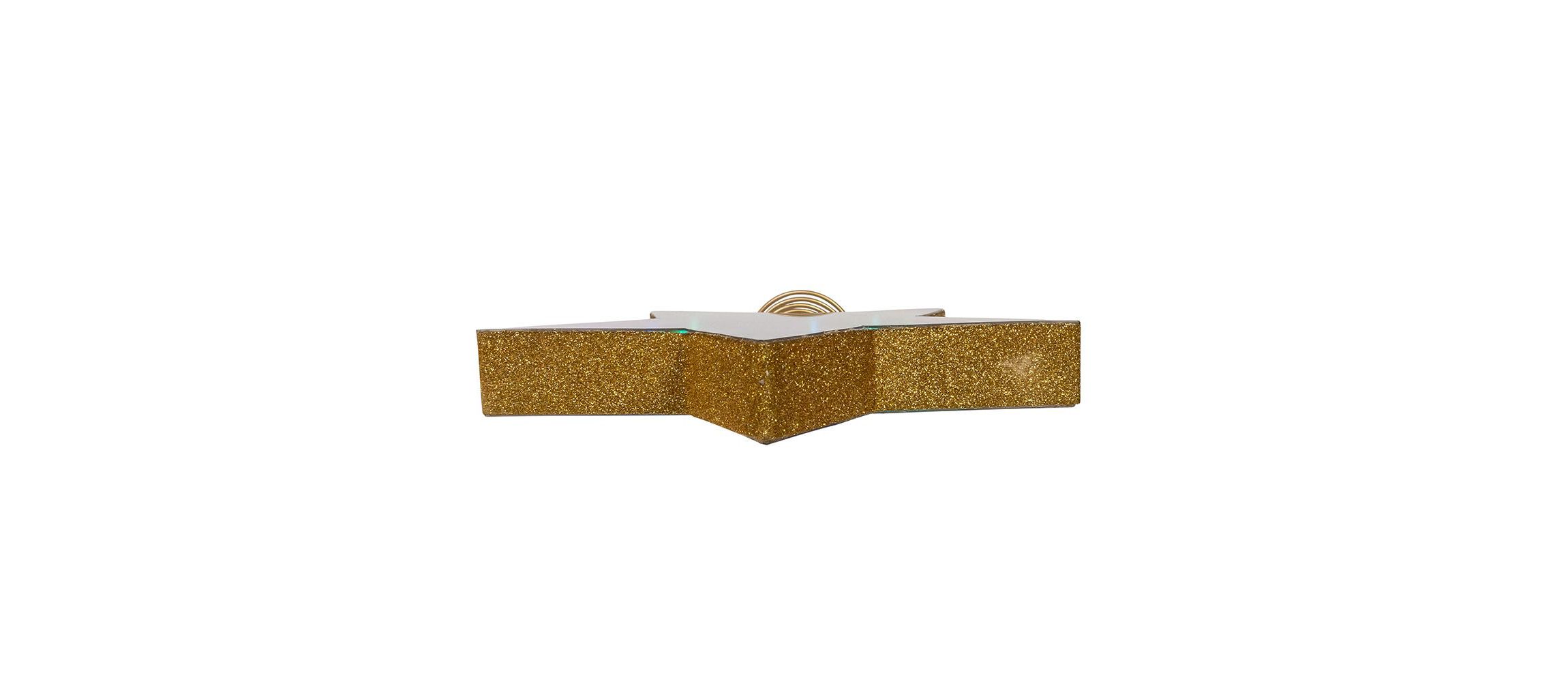 11.5-Inch UL 22-Light Multicolor Infinity Effect SMD LED Gold Glitter 5-Point Star Tree Topper