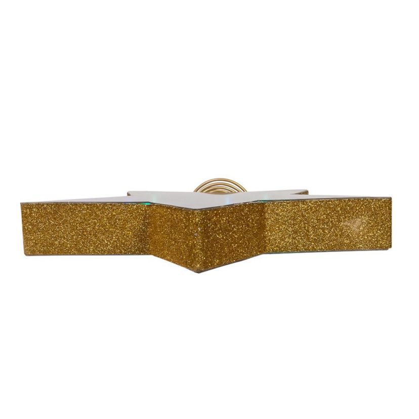 11.5-Inch UL 22-Light Multicolor Infinity Effect SMD LED Gold Glitter 5-Point Star Tree Topper