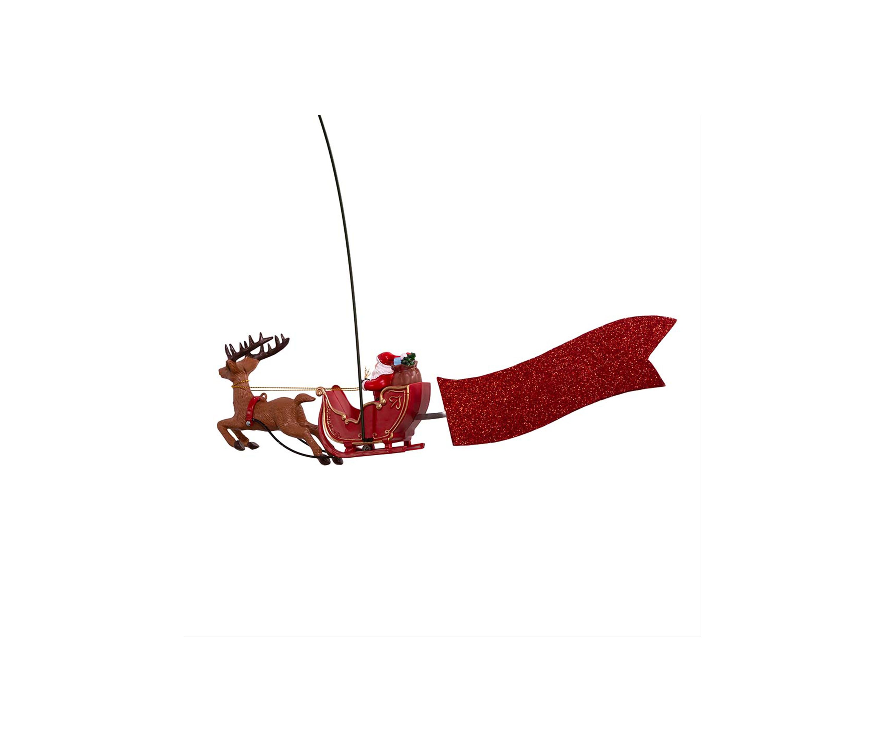 19.7-Inch LED Star Tree Topper with Rotating Santa