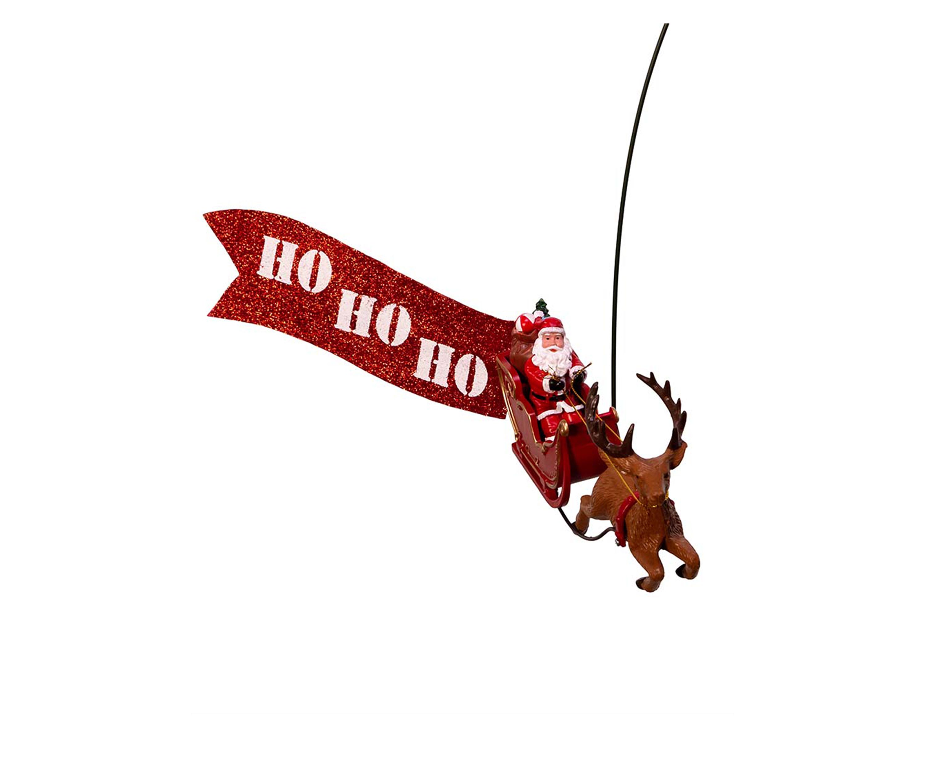 19.7-Inch LED Star Tree Topper with Rotating Santa