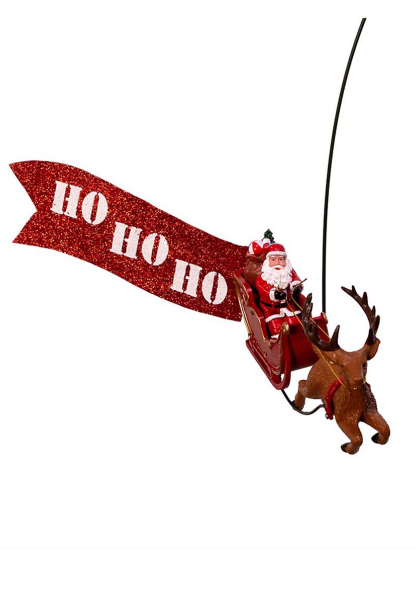 19.7-Inch LED Star Tree Topper with Rotating Santa