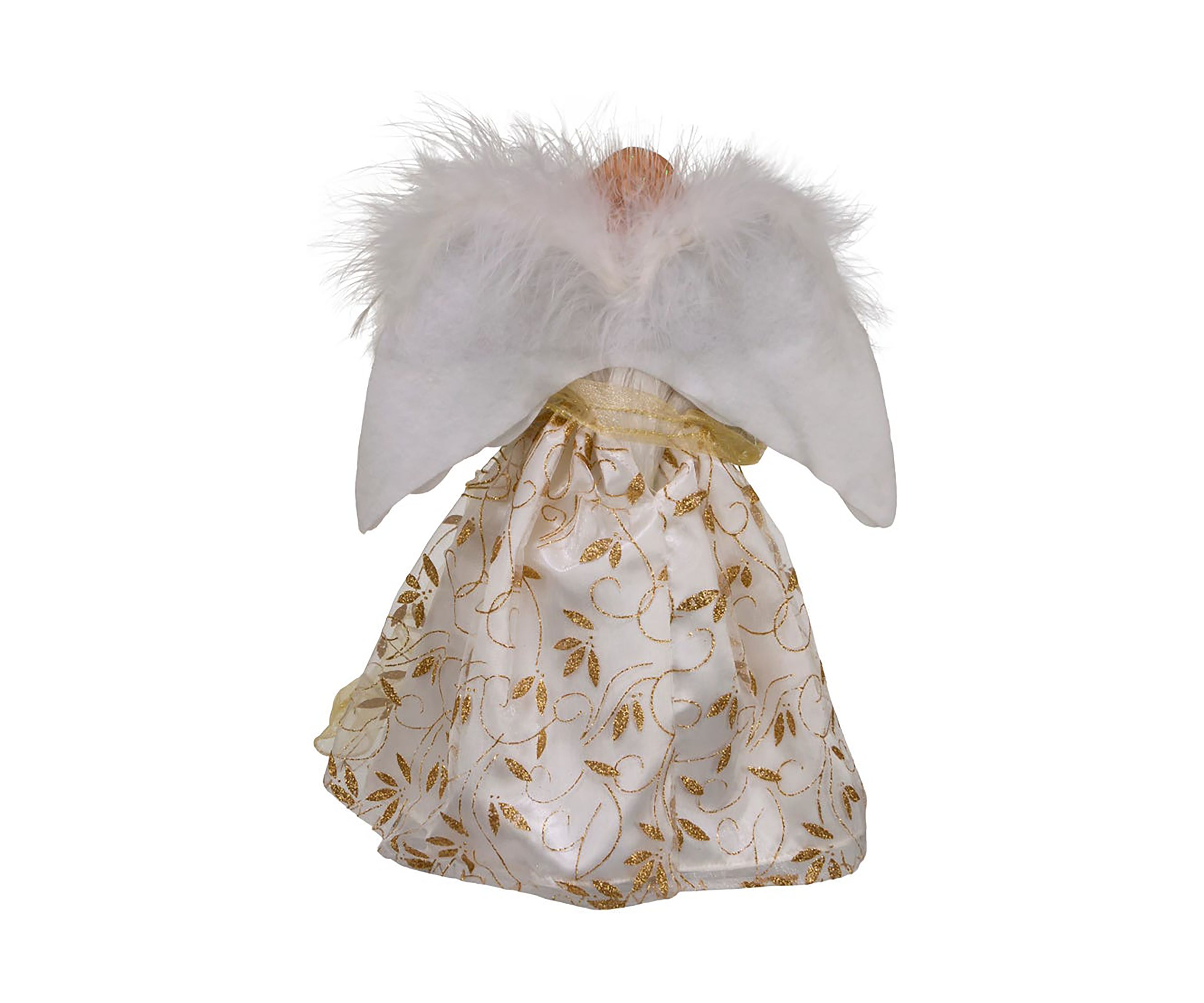 12-Inch Battery-Operated Fiber Optic Gold Angel Tree Topper with Color Changing LED Lights
