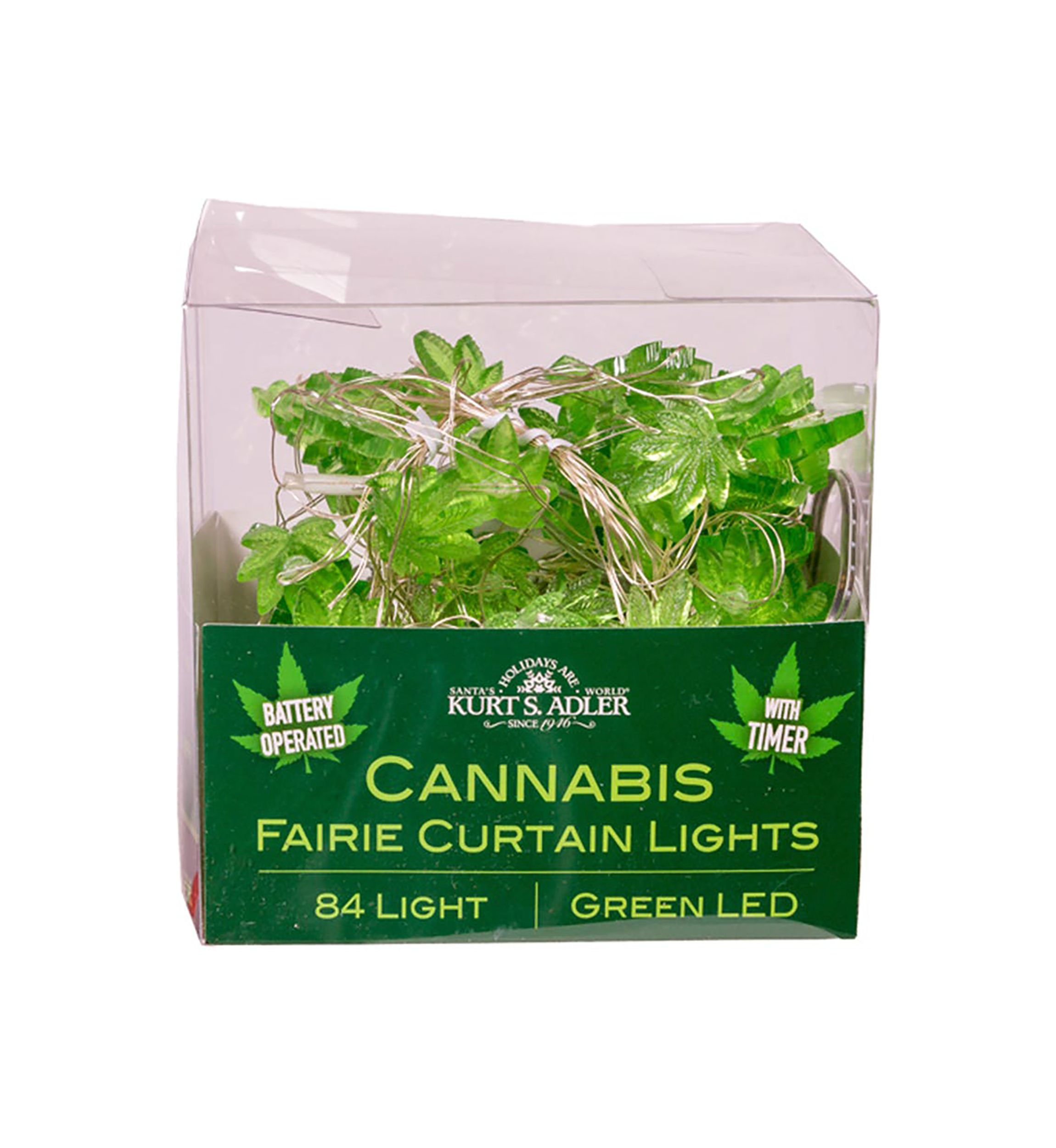 84-Light 7-Drop Battery-Operated Cannabis Cartoon Light Set