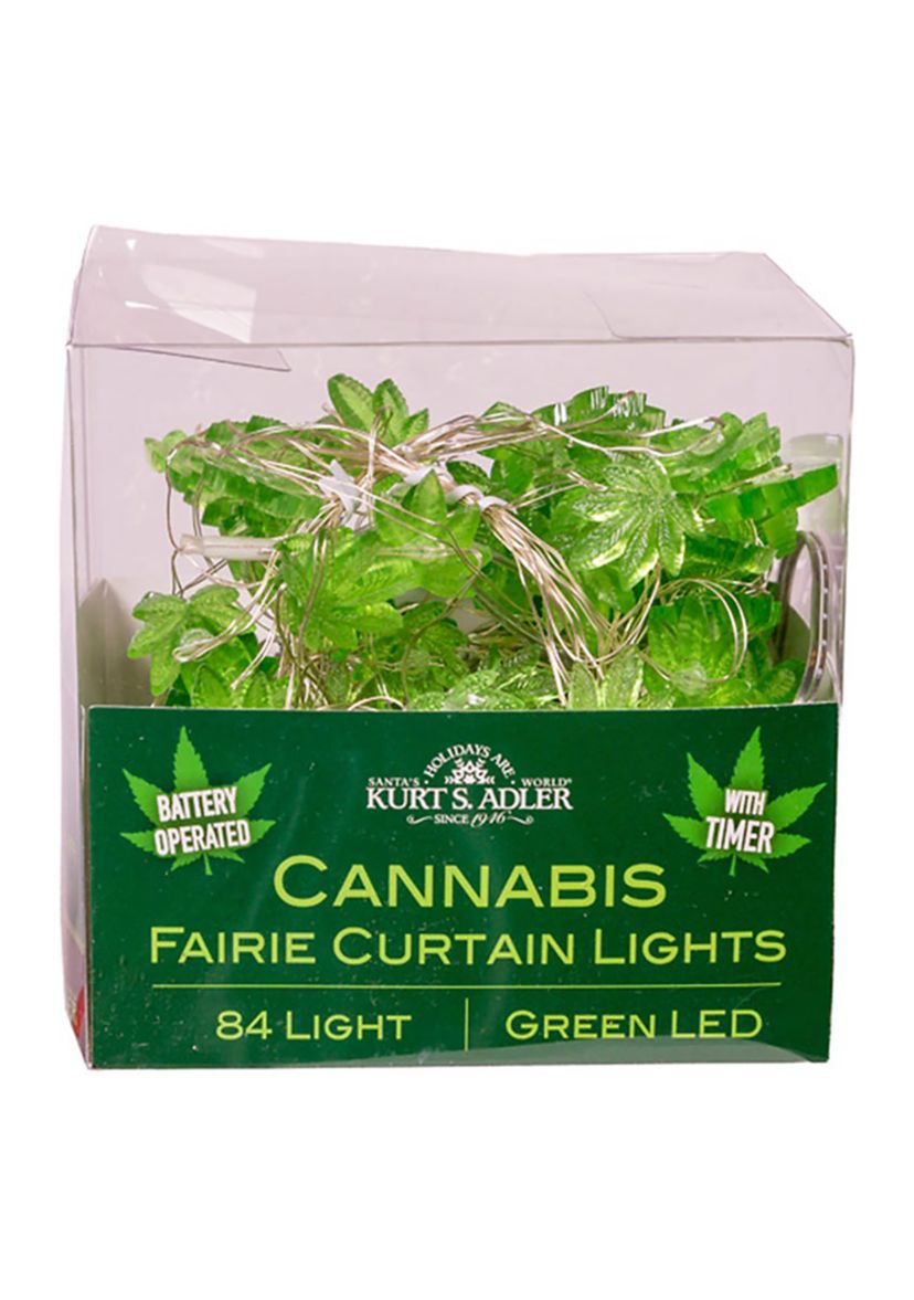 84-Light 7-Drop Battery-Operated Cannabis Cartoon Light Set
