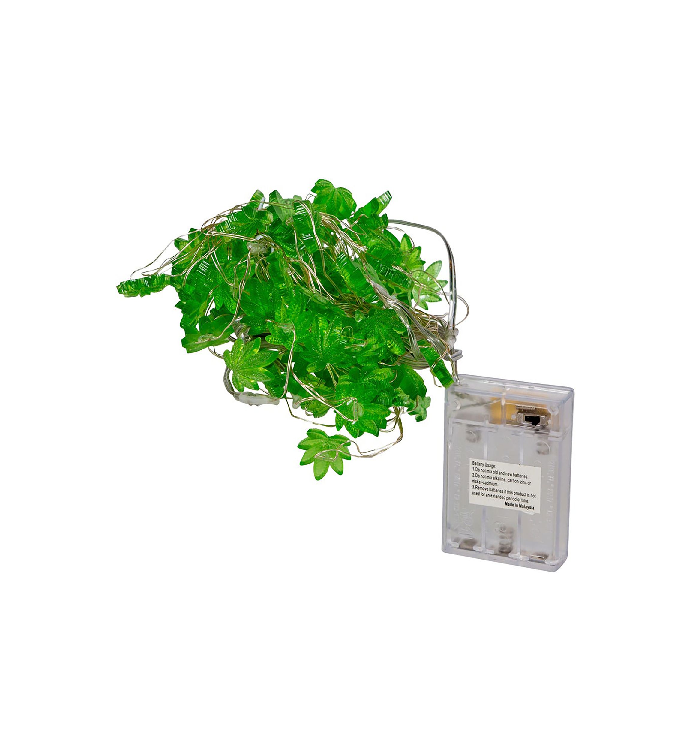 84-Light 7-Drop Battery-Operated Cannabis Cartoon Light Set