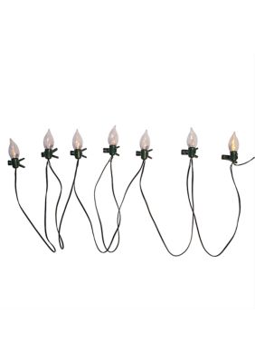 Kurt S. Adler Battery-Operated 7-Light Flicker Flame Light Set with Clips, White