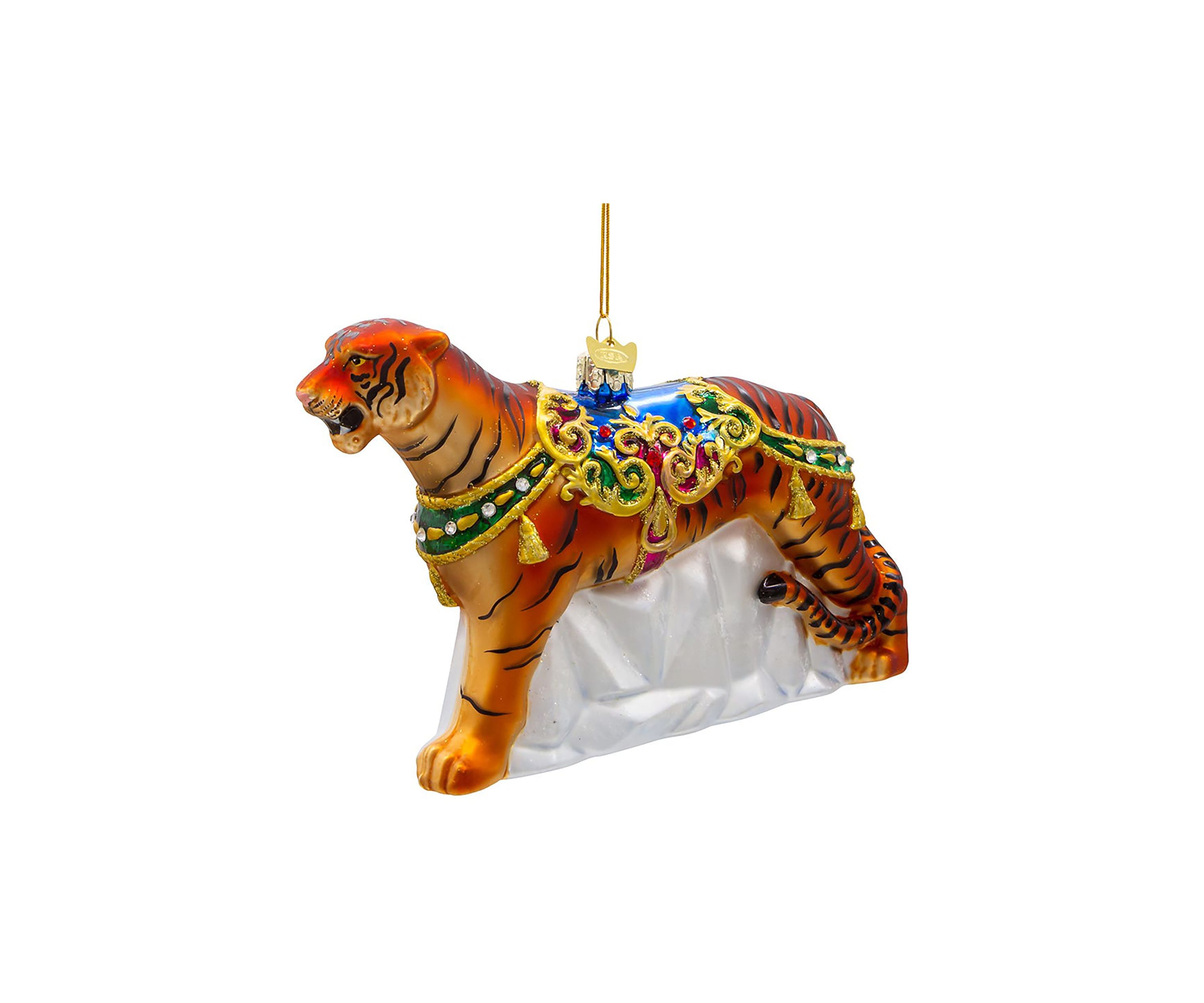 6.5-Inch Bellissimo Glass Tiger Ornament