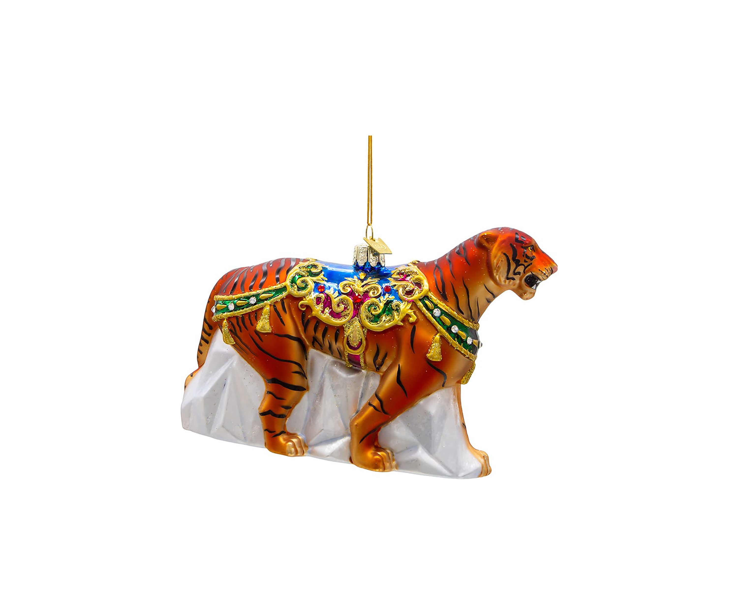 6.5-Inch Bellissimo Glass Tiger Ornament