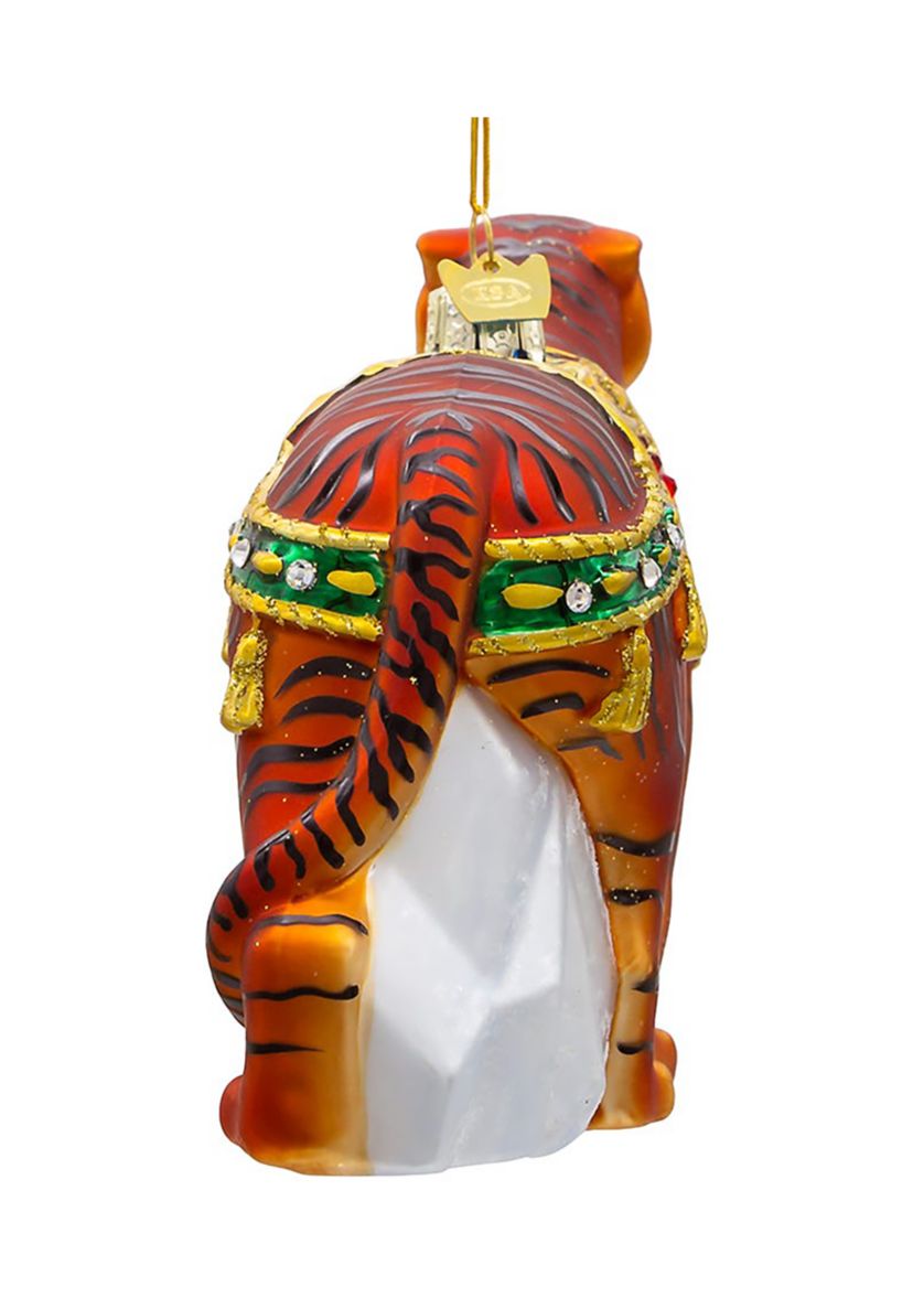 6.5-Inch Bellissimo Glass Tiger Ornament