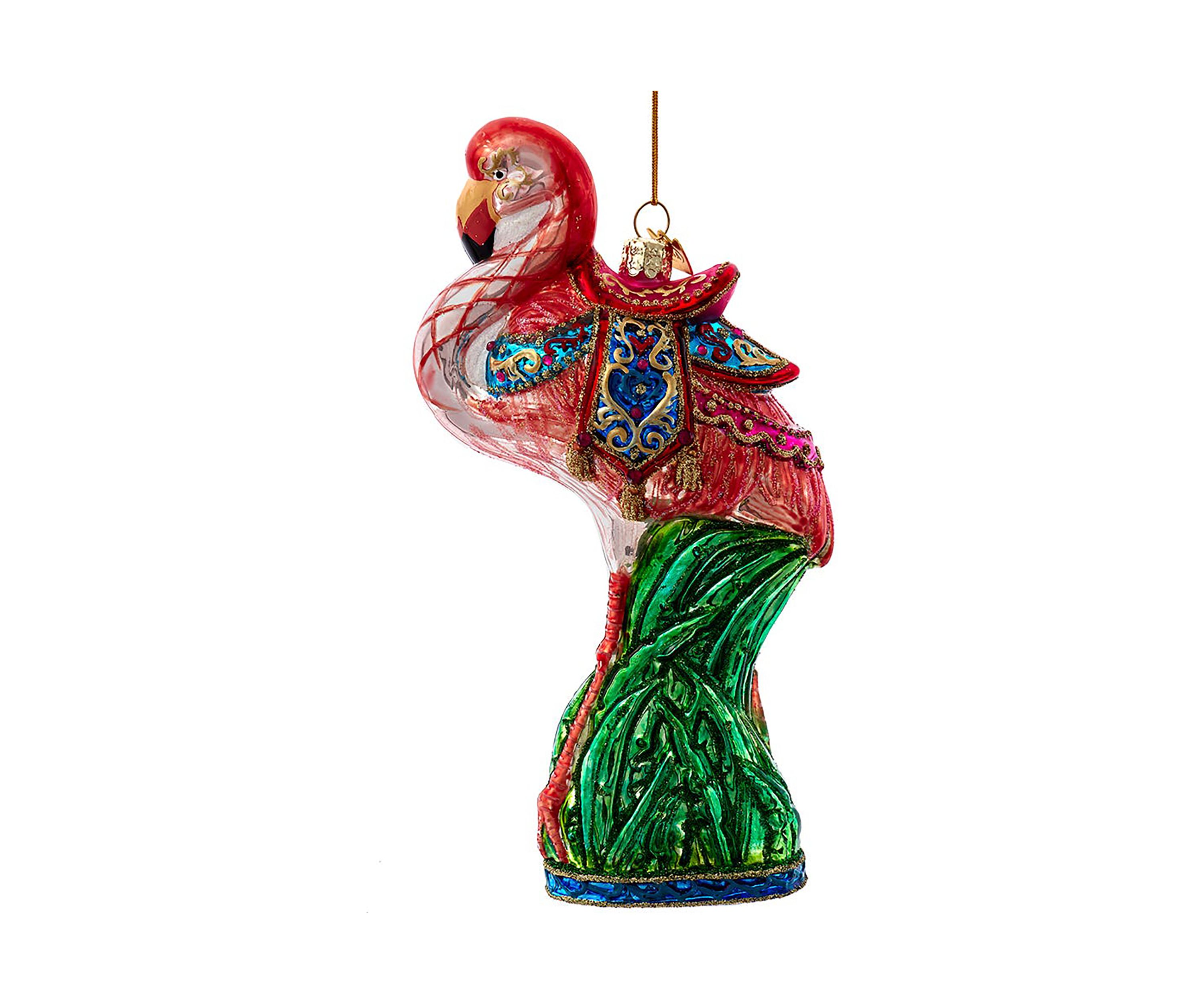 7-Inch Bellissimo Glass Flamingo Ornament