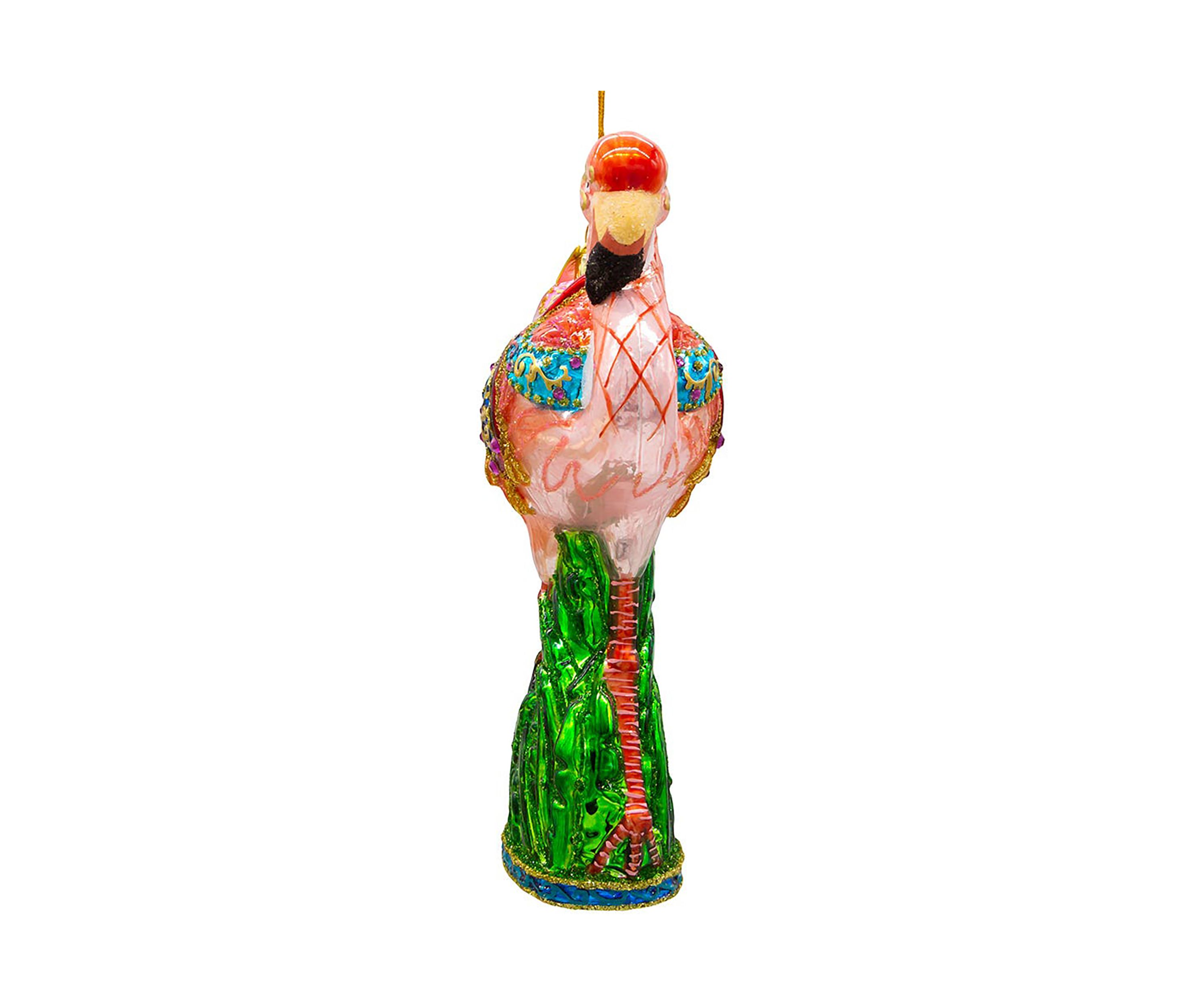 7-Inch Bellissimo Glass Flamingo Ornament