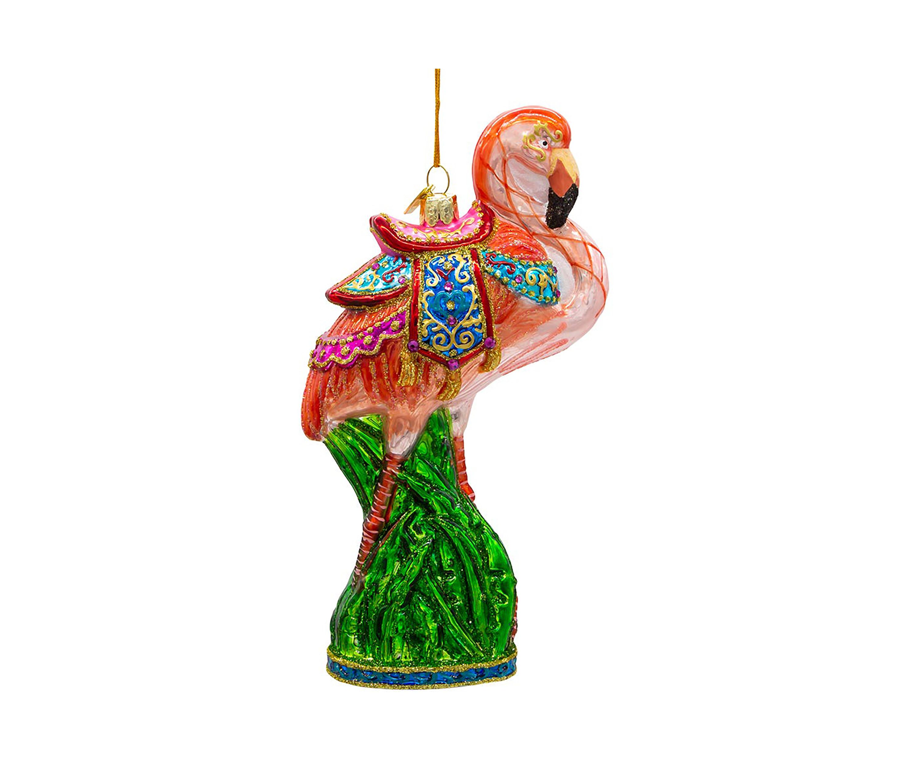7-Inch Bellissimo Glass Flamingo Ornament