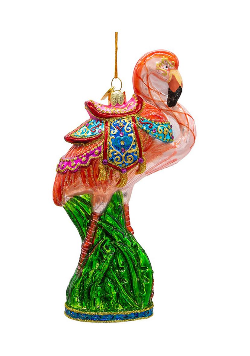 7-Inch Bellissimo Glass Flamingo Ornament