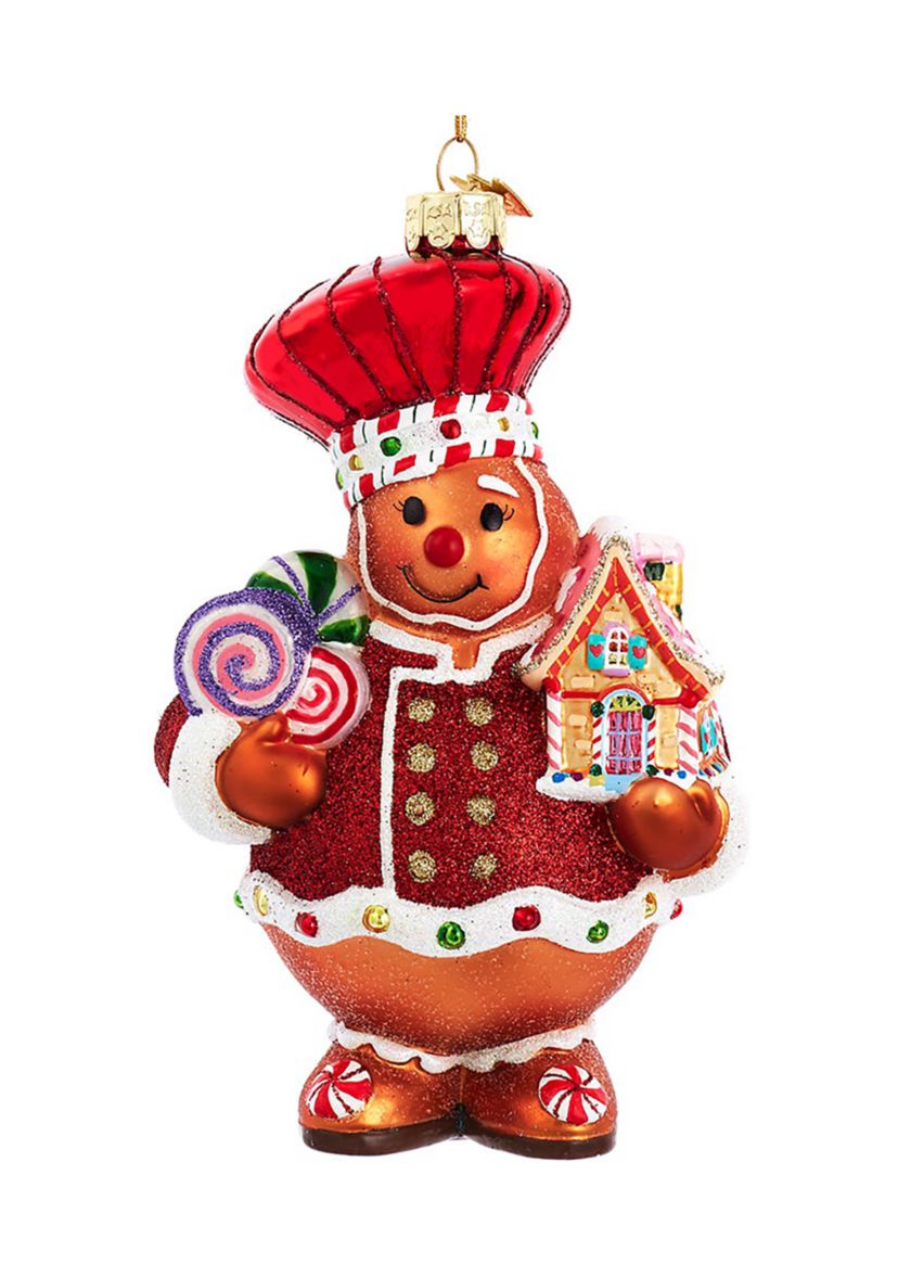 6-Inch Bellissimo Glass Gingerbread Ornament