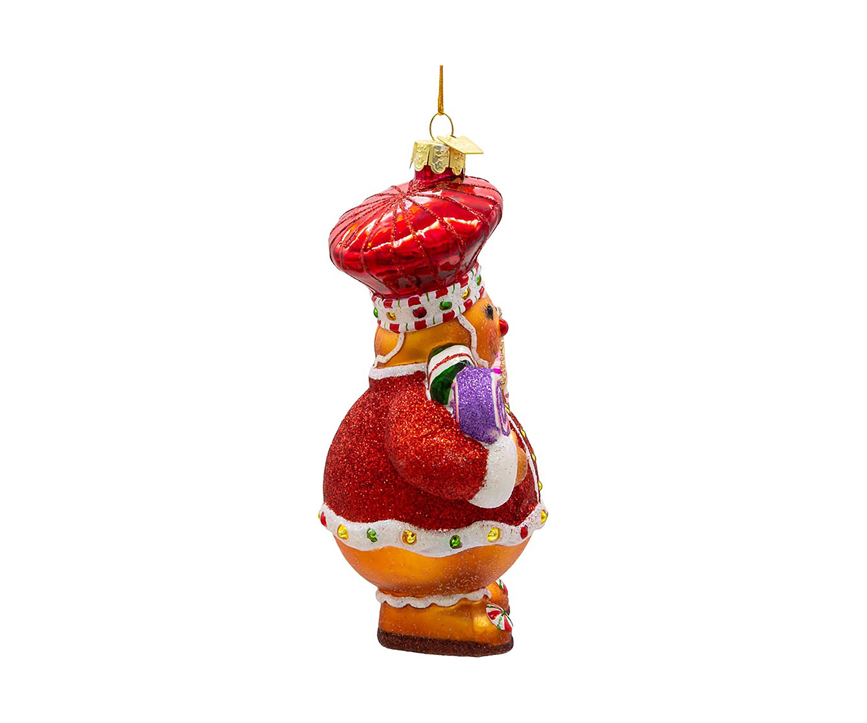 6-Inch Bellissimo Glass Gingerbread Ornament