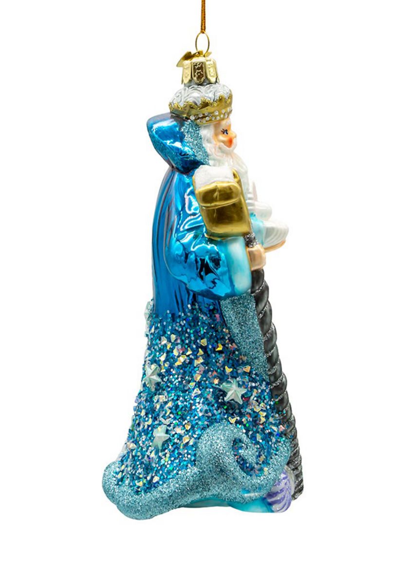 7-Inch Bellissimo Glass Under The Sea Santa Ornament