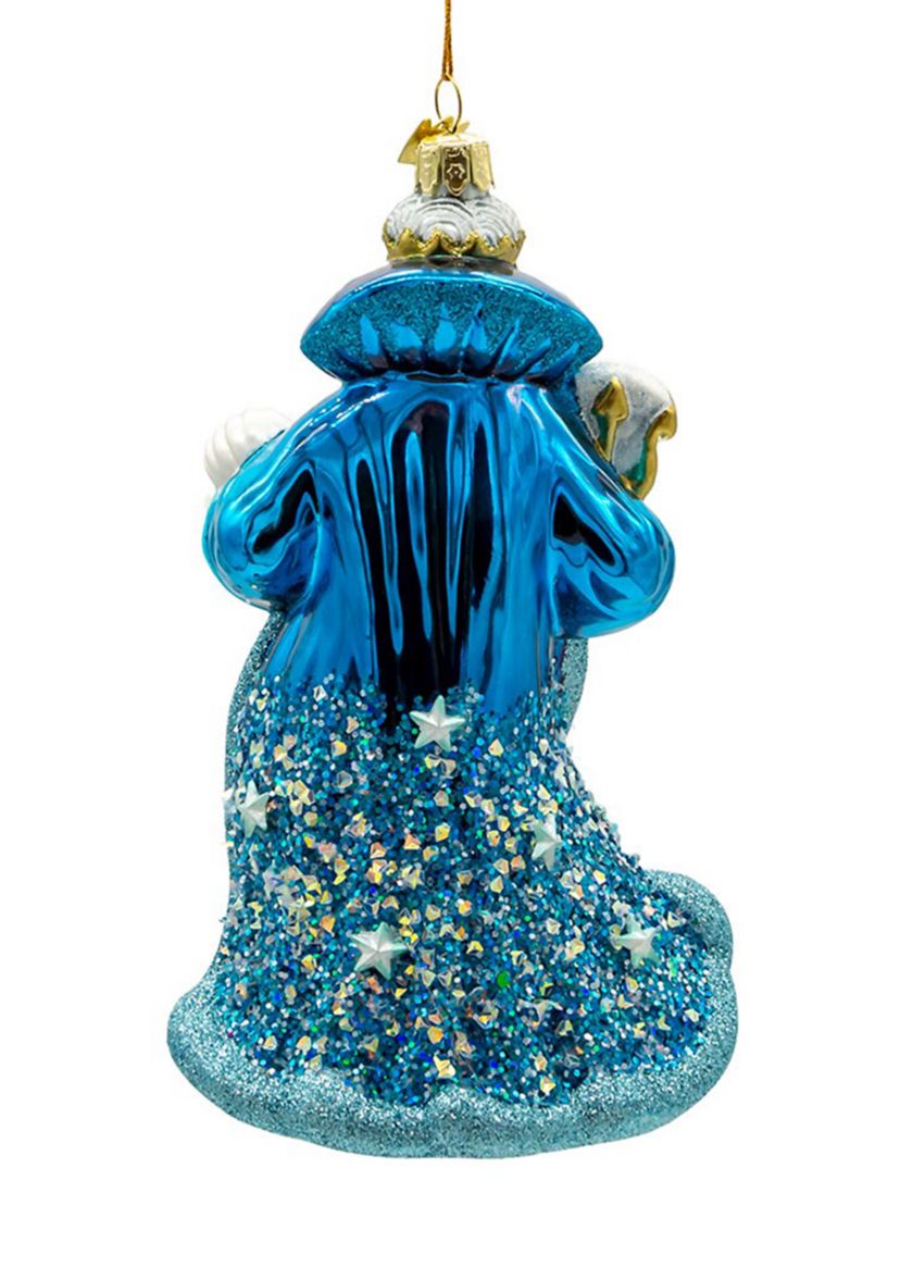 7-Inch Bellissimo Glass Under The Sea Santa Ornament