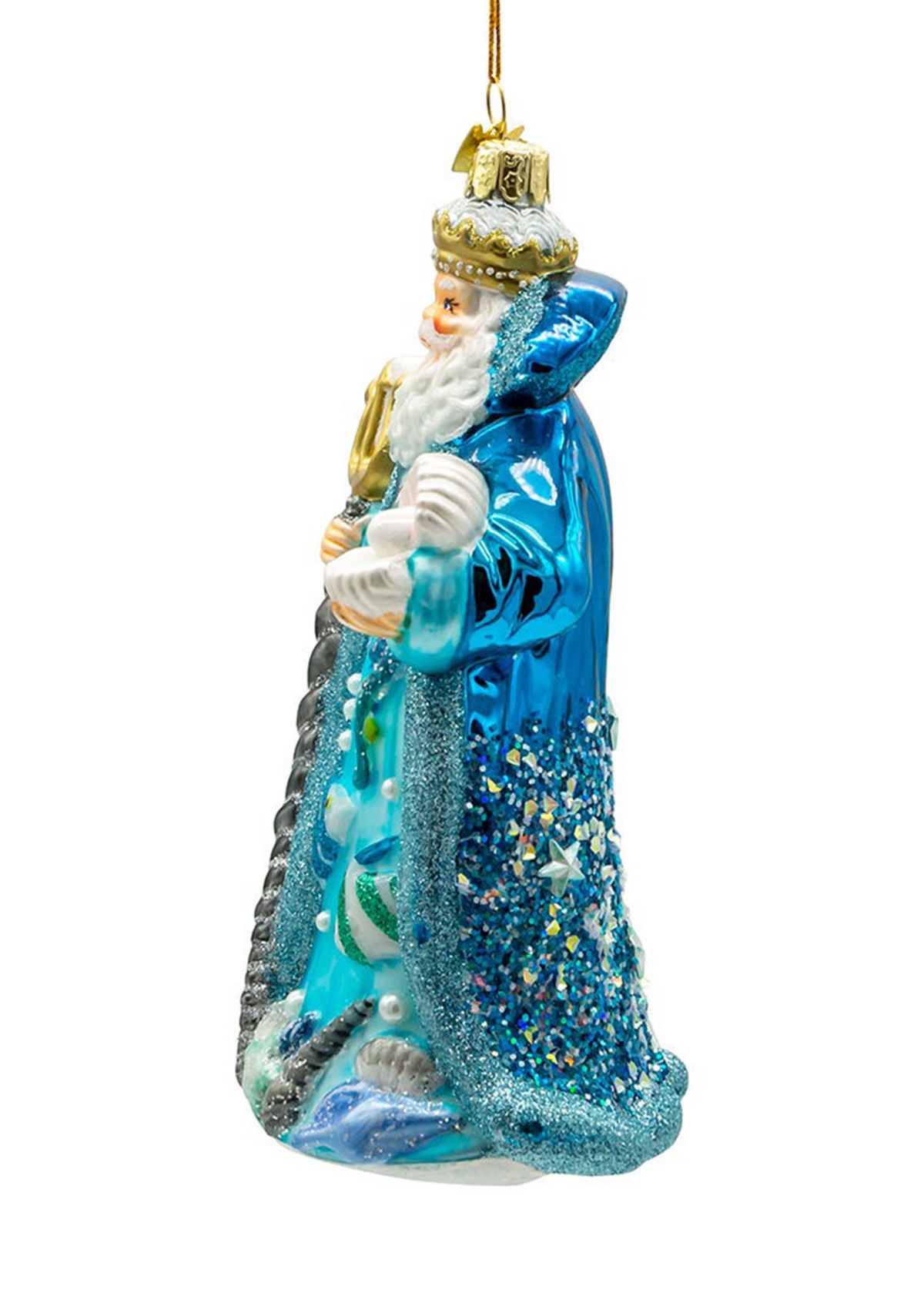 7-Inch Bellissimo Glass Under The Sea Santa Ornament