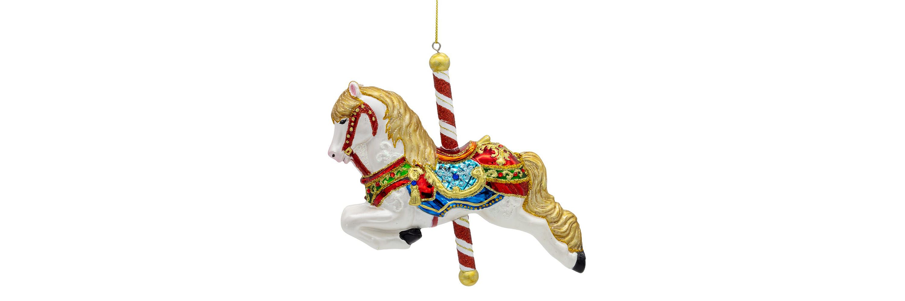 6-Inch Bellissimo Glass Carousel Horse Ornament