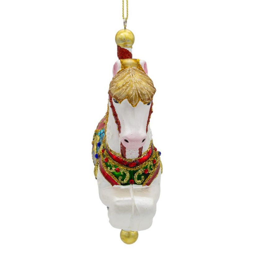 6-Inch Bellissimo Glass Carousel Horse Ornament