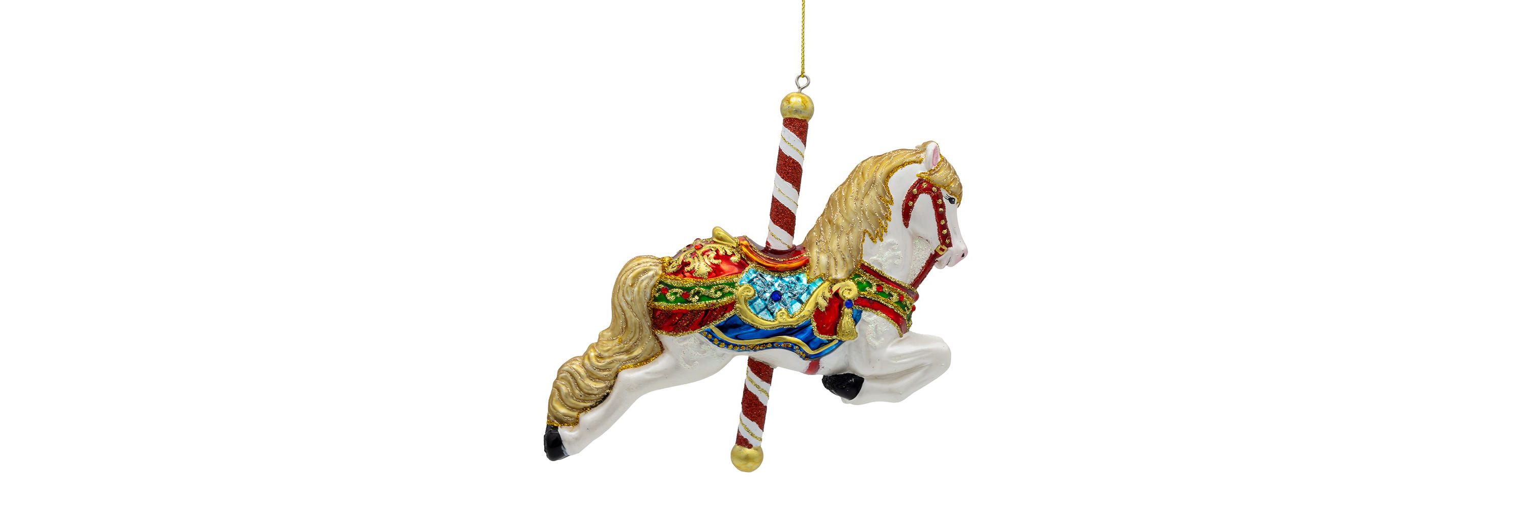 6-Inch Bellissimo Glass Carousel Horse Ornament