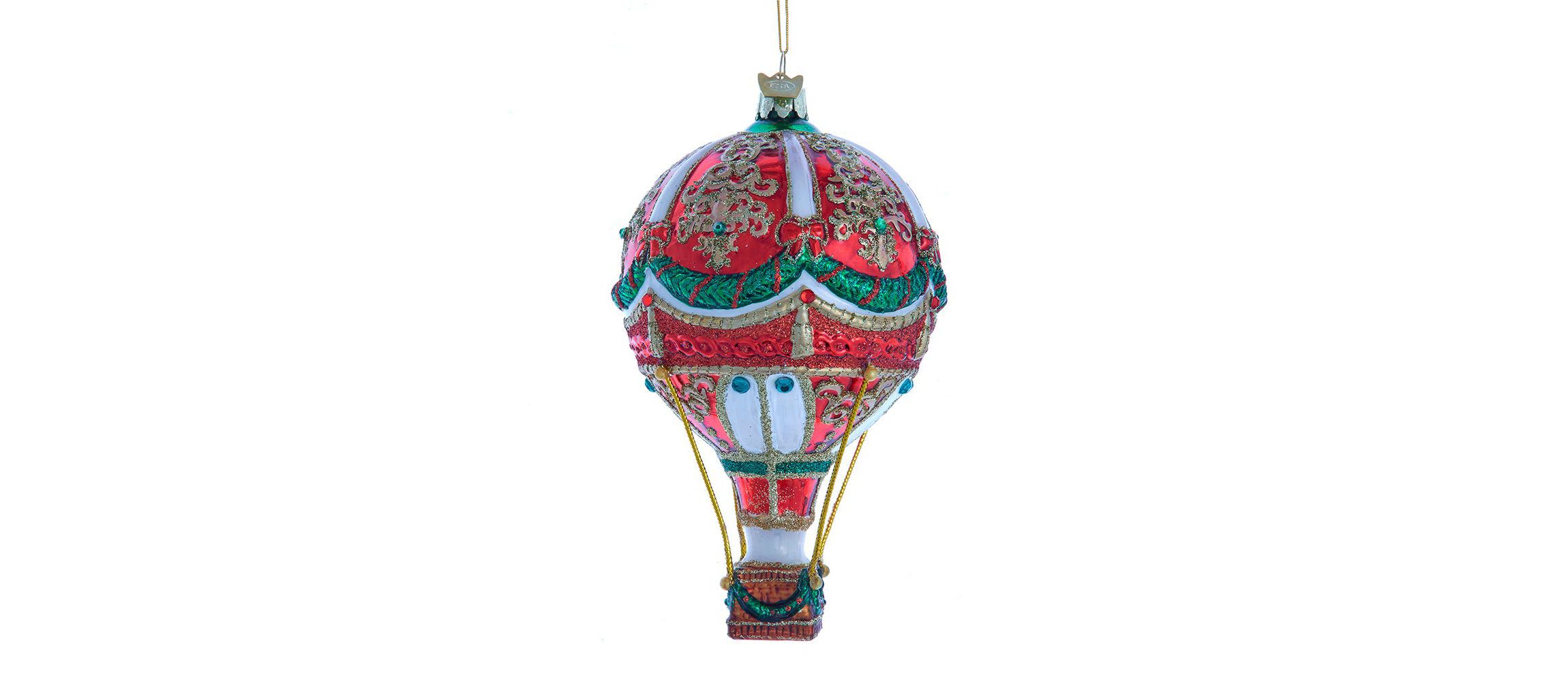 6-Inch  Bellissimo Glass Hot Air Balloon Ornament