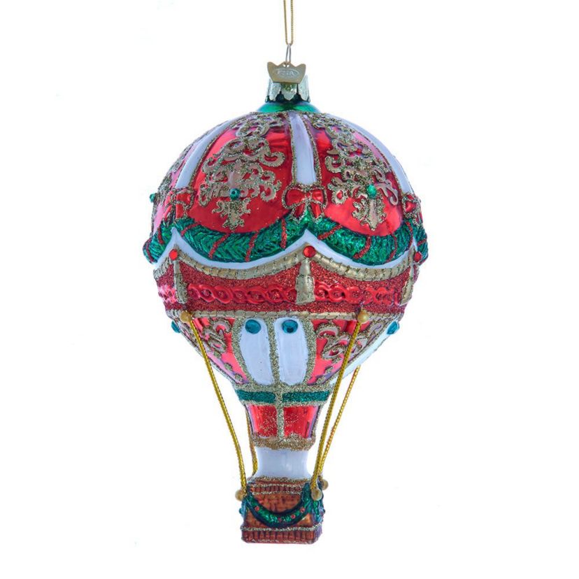 6-Inch  Bellissimo Glass Hot Air Balloon Ornament